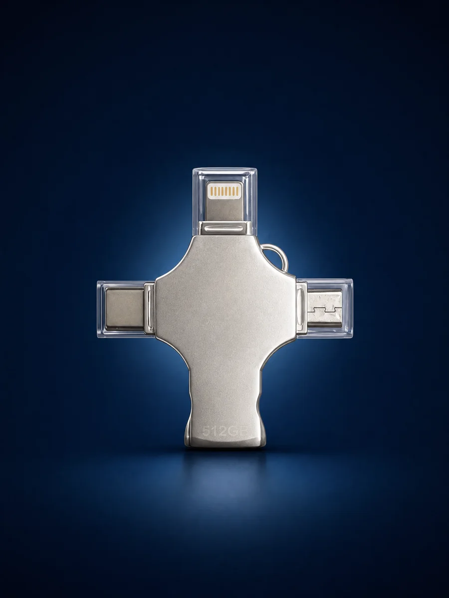 Dual Storage 4-Head Flash Drive 512GB