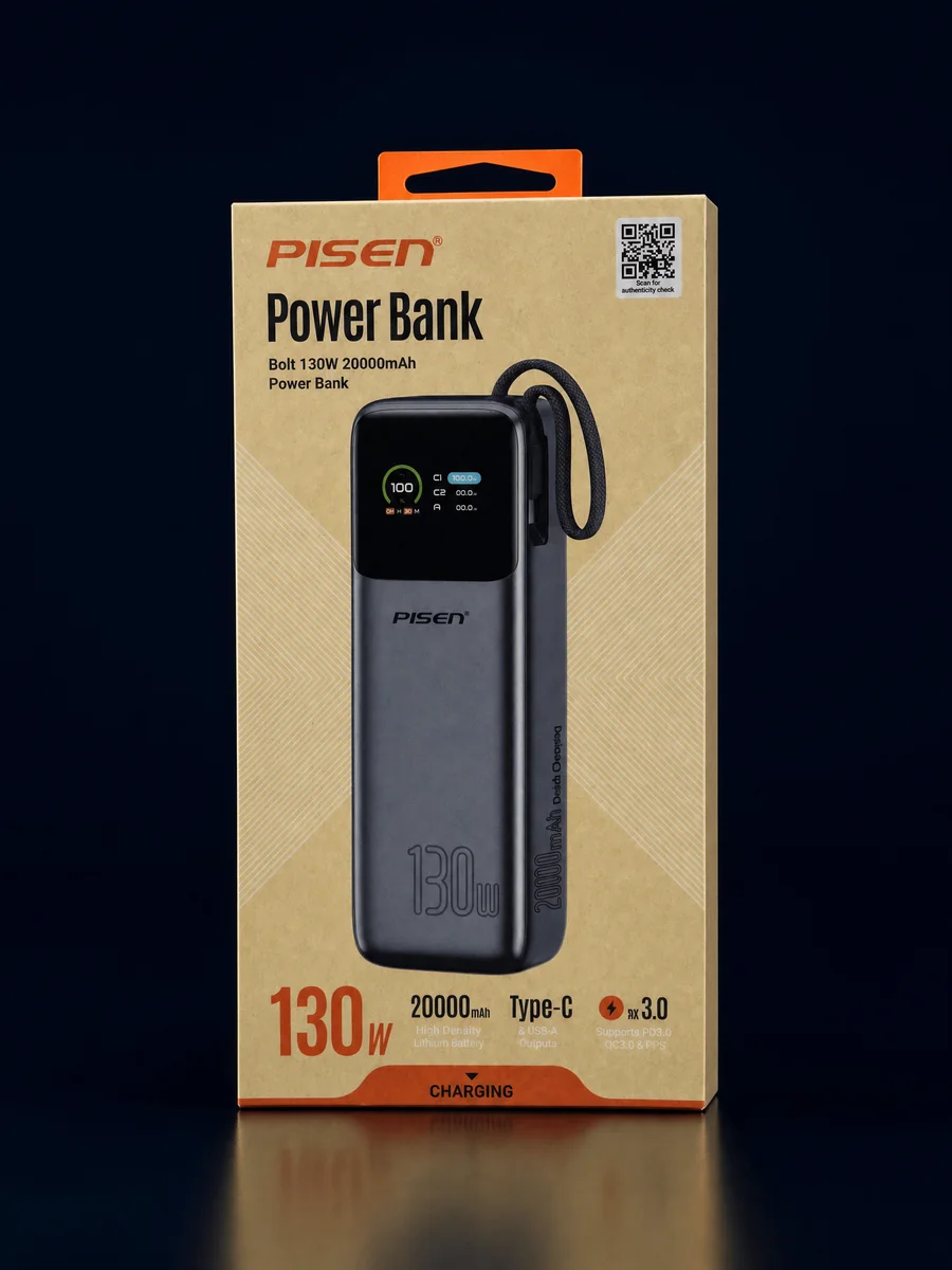 PISEN Bolt 130W 20000mAh Power Bank for Macbook