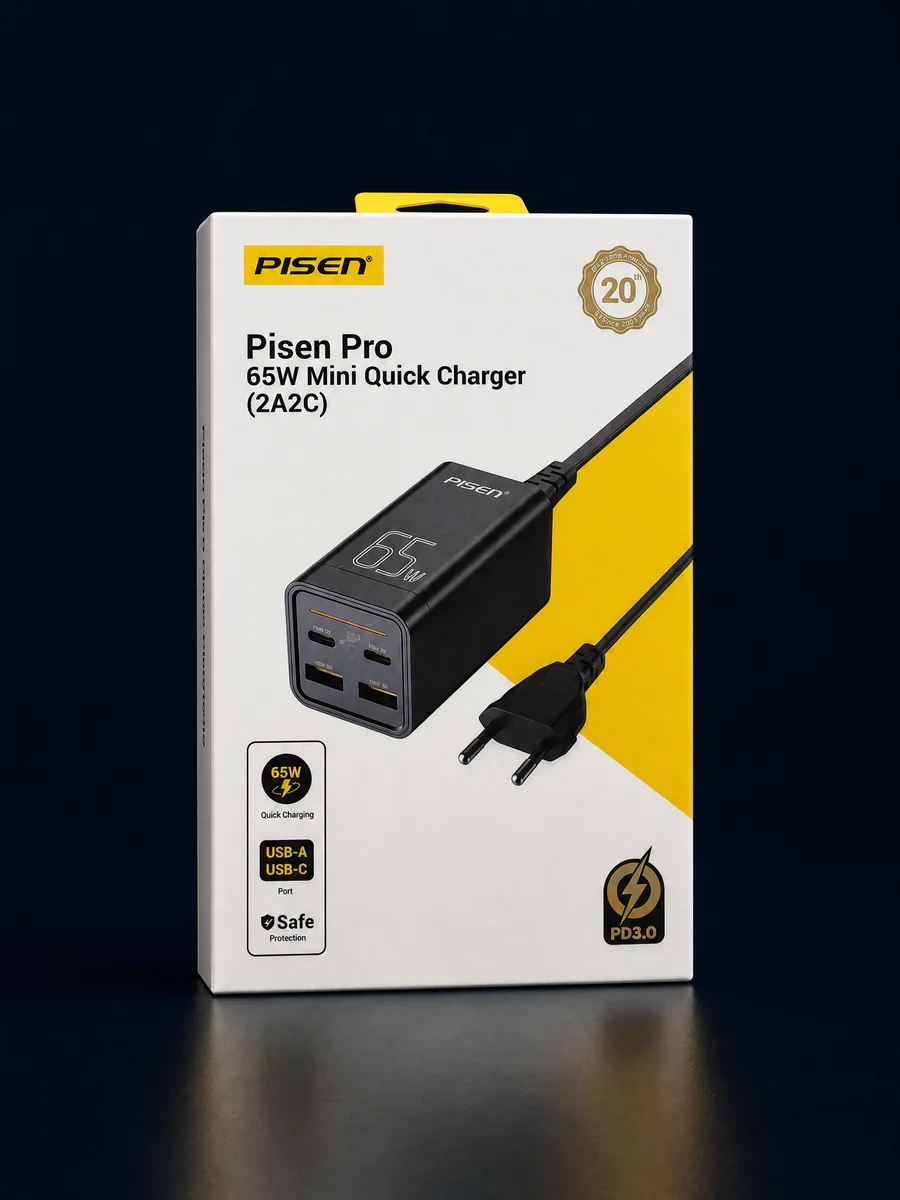 PISEN PRO 65W Mini Quick Charger 2A2C