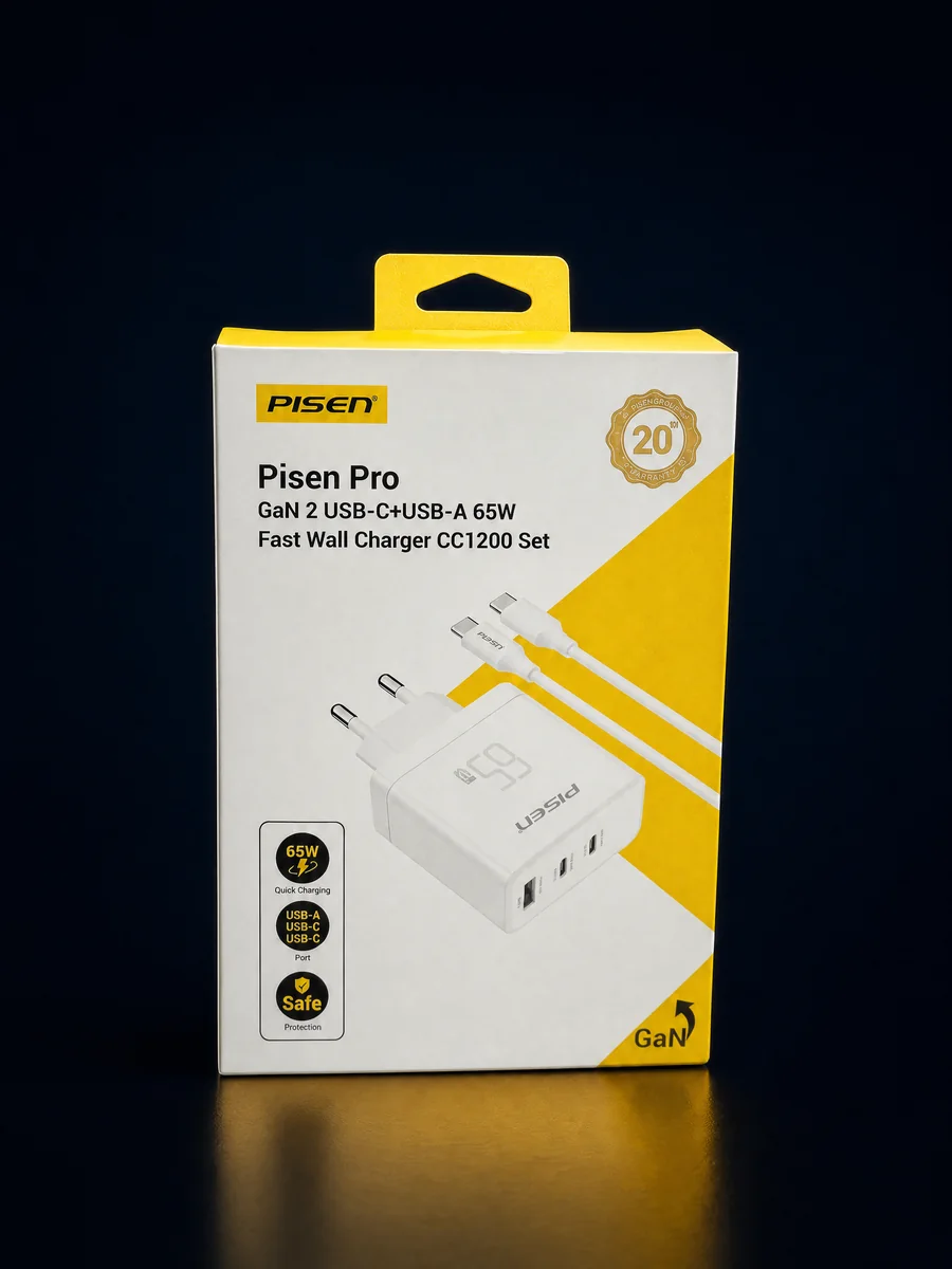 PISEN PRO GaN 2 65W Charger with cabe type C